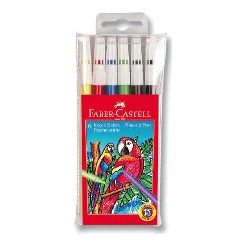 FABER CASTELL 6 LI YIKANABİLİR KEÇELİ KALEM