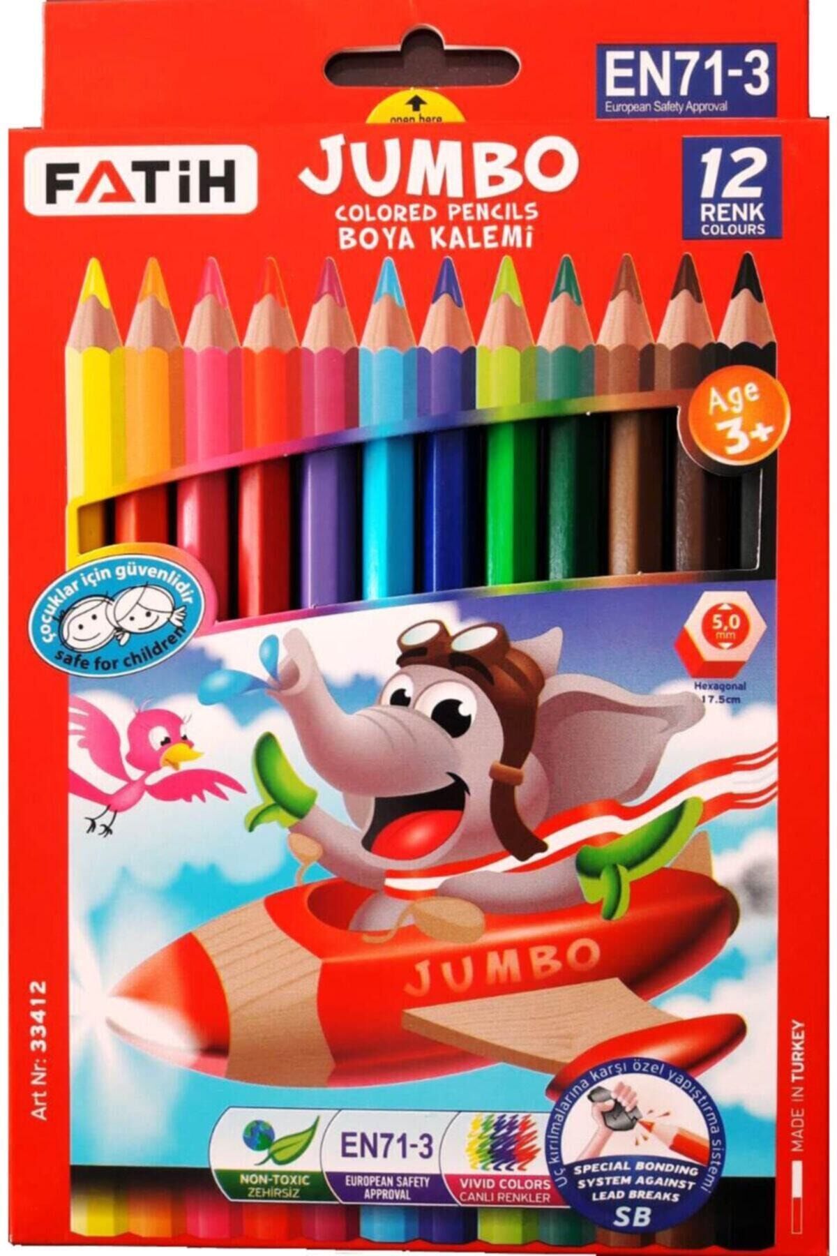 FATİH BOYA KALEMİ 12 RENK TAM BOY JUMBO