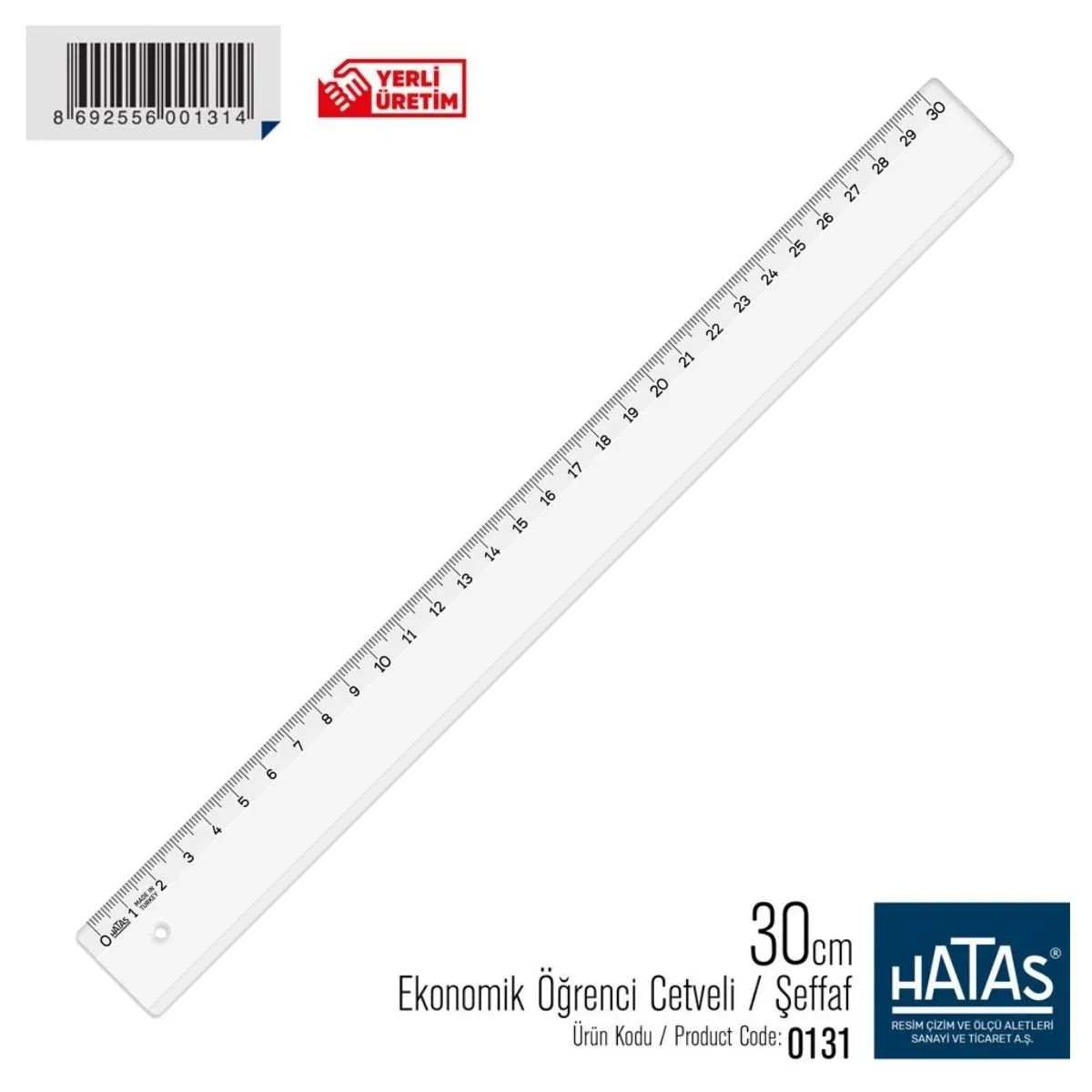 HATAS CETVEL PLASTİK 30CM DAR [131-]